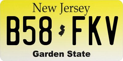 NJ license plate B58FKV