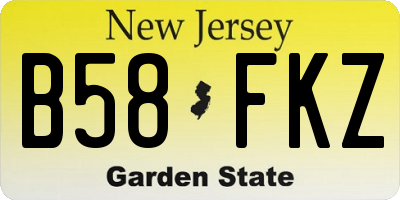 NJ license plate B58FKZ