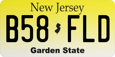 NJ license plate B58FLD