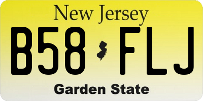 NJ license plate B58FLJ