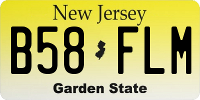 NJ license plate B58FLM