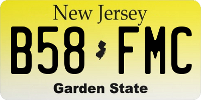 NJ license plate B58FMC