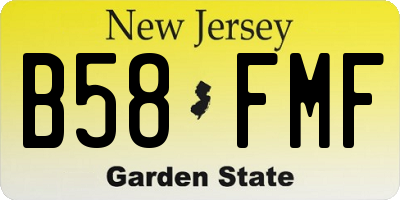 NJ license plate B58FMF