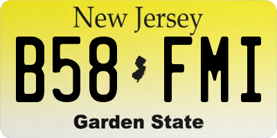 NJ license plate B58FMI