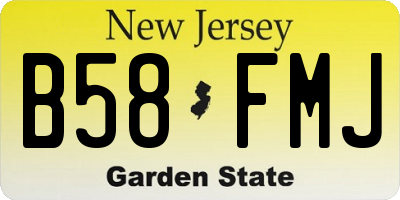 NJ license plate B58FMJ