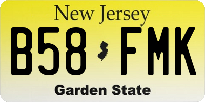 NJ license plate B58FMK