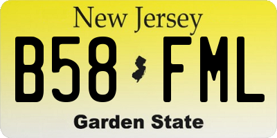 NJ license plate B58FML