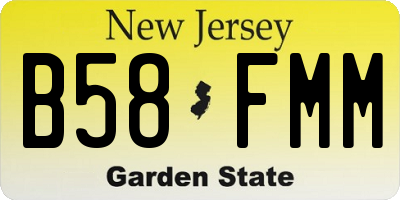 NJ license plate B58FMM
