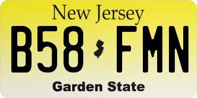 NJ license plate B58FMN