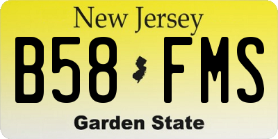NJ license plate B58FMS
