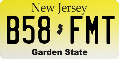 NJ license plate B58FMT