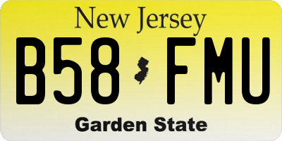 NJ license plate B58FMU