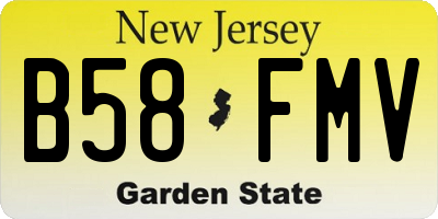 NJ license plate B58FMV