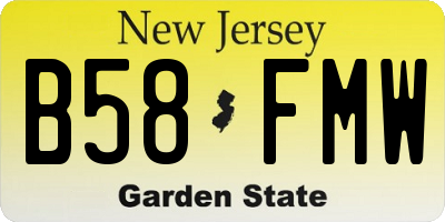 NJ license plate B58FMW