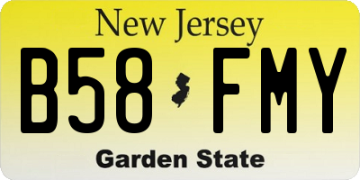NJ license plate B58FMY