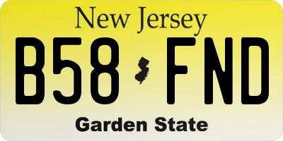 NJ license plate B58FND