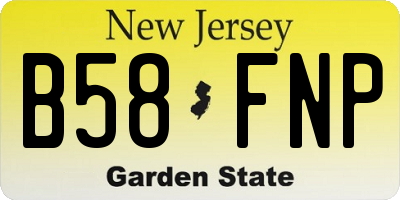 NJ license plate B58FNP
