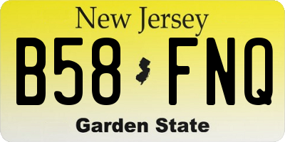NJ license plate B58FNQ