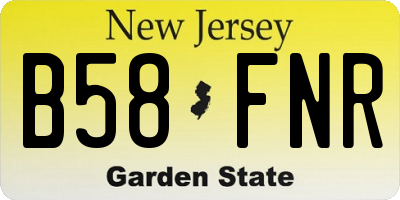 NJ license plate B58FNR
