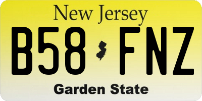NJ license plate B58FNZ