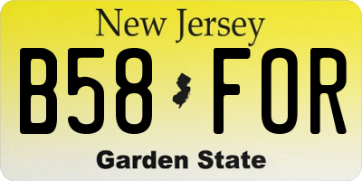 NJ license plate B58FOR
