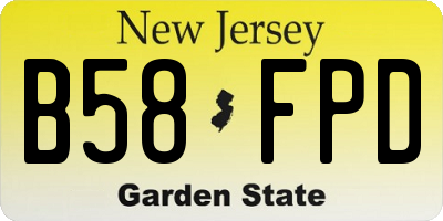 NJ license plate B58FPD