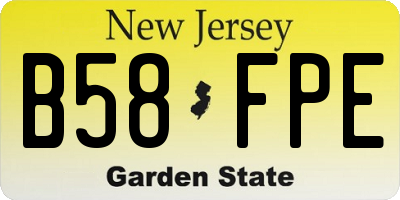 NJ license plate B58FPE