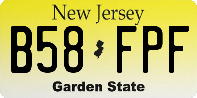 NJ license plate B58FPF