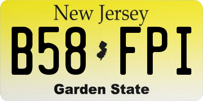 NJ license plate B58FPI