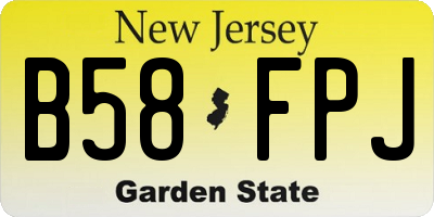 NJ license plate B58FPJ