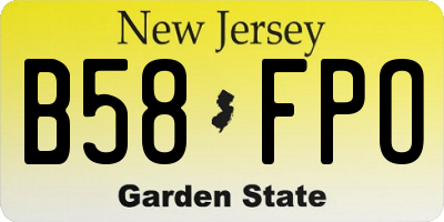 NJ license plate B58FPO