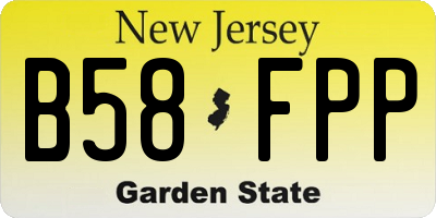 NJ license plate B58FPP