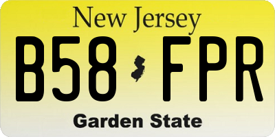 NJ license plate B58FPR