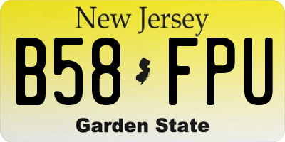 NJ license plate B58FPU