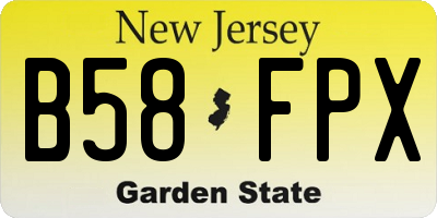 NJ license plate B58FPX