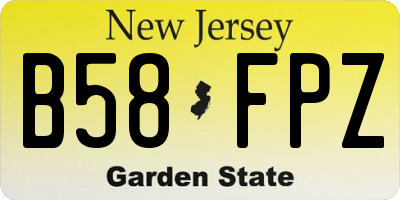NJ license plate B58FPZ
