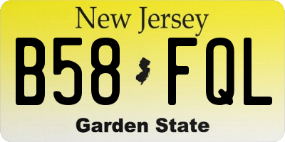 NJ license plate B58FQL