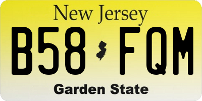 NJ license plate B58FQM