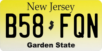 NJ license plate B58FQN