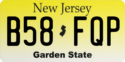 NJ license plate B58FQP