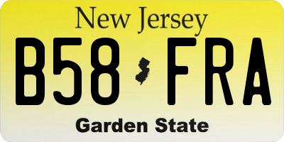 NJ license plate B58FRA
