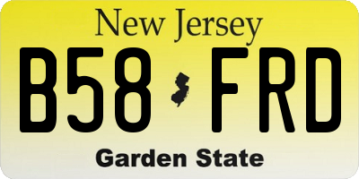 NJ license plate B58FRD