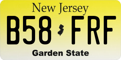 NJ license plate B58FRF