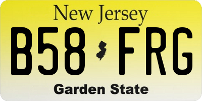 NJ license plate B58FRG