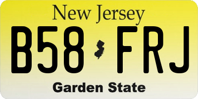 NJ license plate B58FRJ