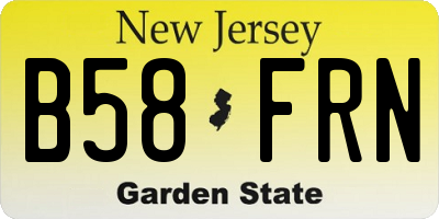 NJ license plate B58FRN