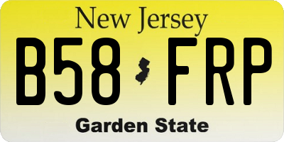NJ license plate B58FRP