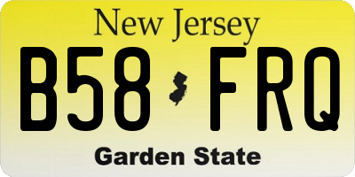 NJ license plate B58FRQ