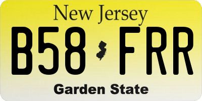 NJ license plate B58FRR
