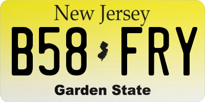 NJ license plate B58FRY